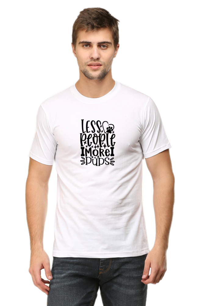 Classic Round Neck Unisex T-Shirt - Less People More Pups