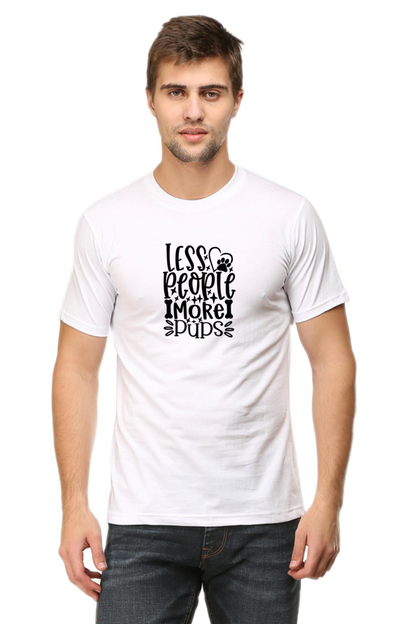 Classic Round Neck Unisex T-Shirt - Less People More Pups