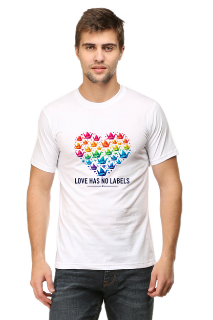 Valentine's Day "Love Has No Labels" Origami Bird Graphic T-Shirt