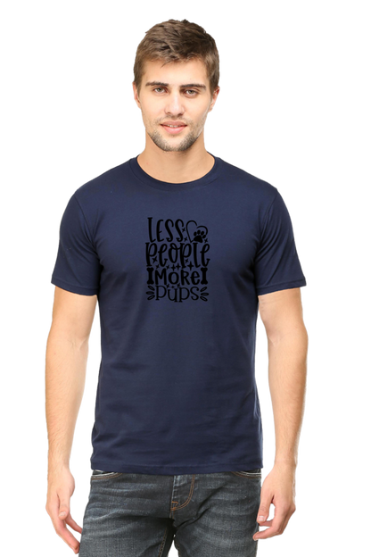 Classic Round Neck Unisex T-Shirt - Less People More Pups