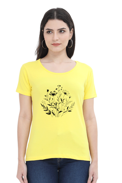 Women Stylish Flower Printed T-Shirt