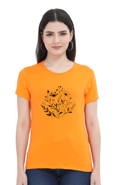 Women Stylish Flower Printed T-Shirt