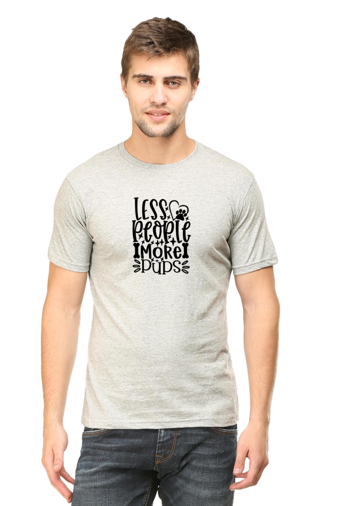 Classic Round Neck Unisex T-Shirt - Less People More Pups