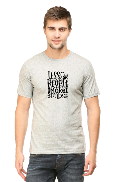 Classic Round Neck Unisex T-Shirt - Less People More Pups