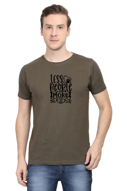 Classic Round Neck Unisex T-Shirt - Less People More Pups