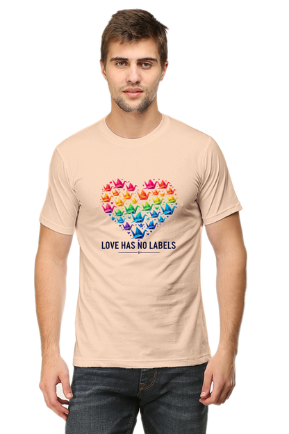 Valentine's Day "Love Has No Labels" Origami Bird Graphic T-Shirt