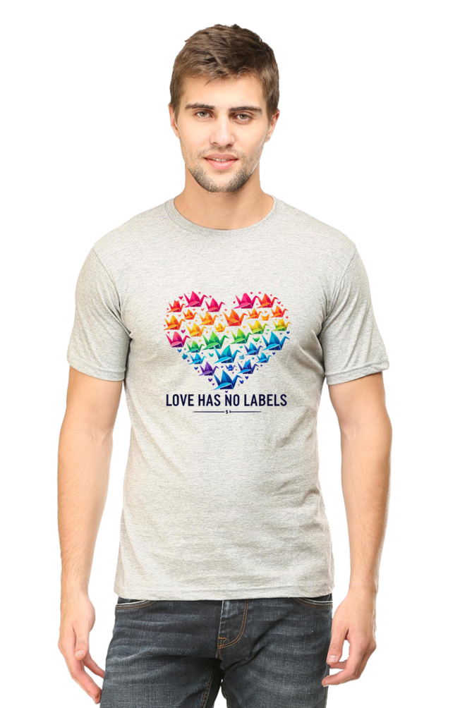 Valentine's Day "Love Has No Labels" Origami Bird Graphic T-Shirt