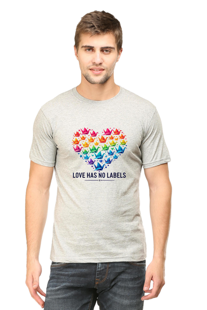 Valentine's Day "Love Has No Labels" Origami Bird Graphic T-Shirt