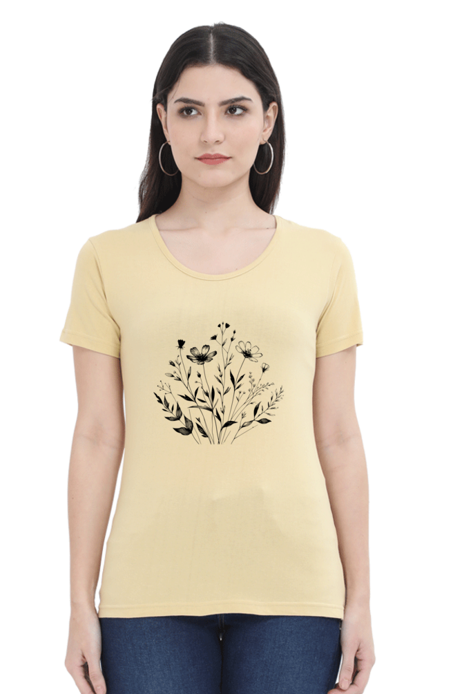 Women Stylish Flower Printed T-Shirt