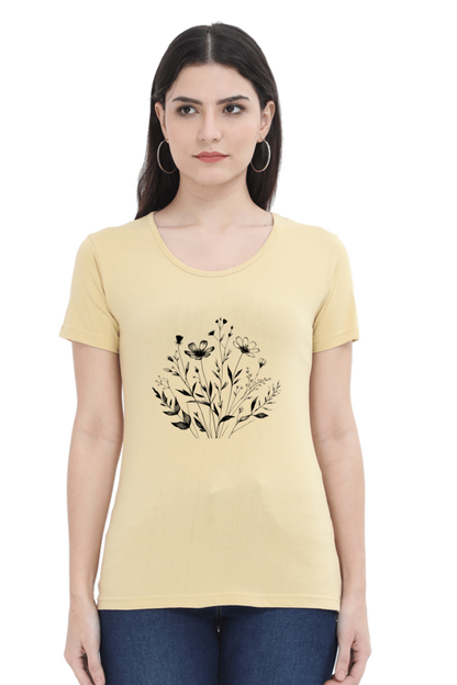 Women Stylish Flower Printed T-Shirt