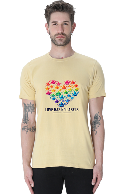 Valentine's Day "Love Has No Labels" Origami Bird Graphic T-Shirt