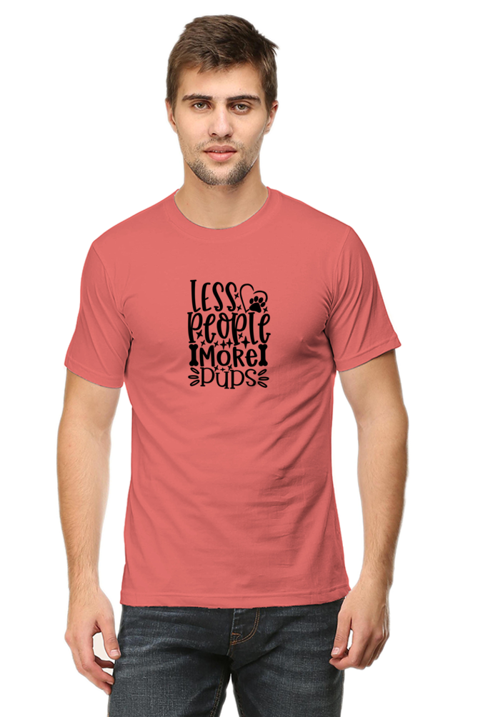 Classic Round Neck Unisex T-Shirt - Less People More Pups