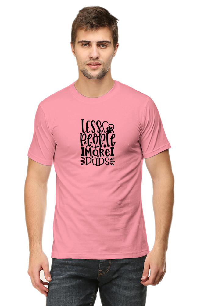 Classic Round Neck Unisex T-Shirt - Less People More Pups