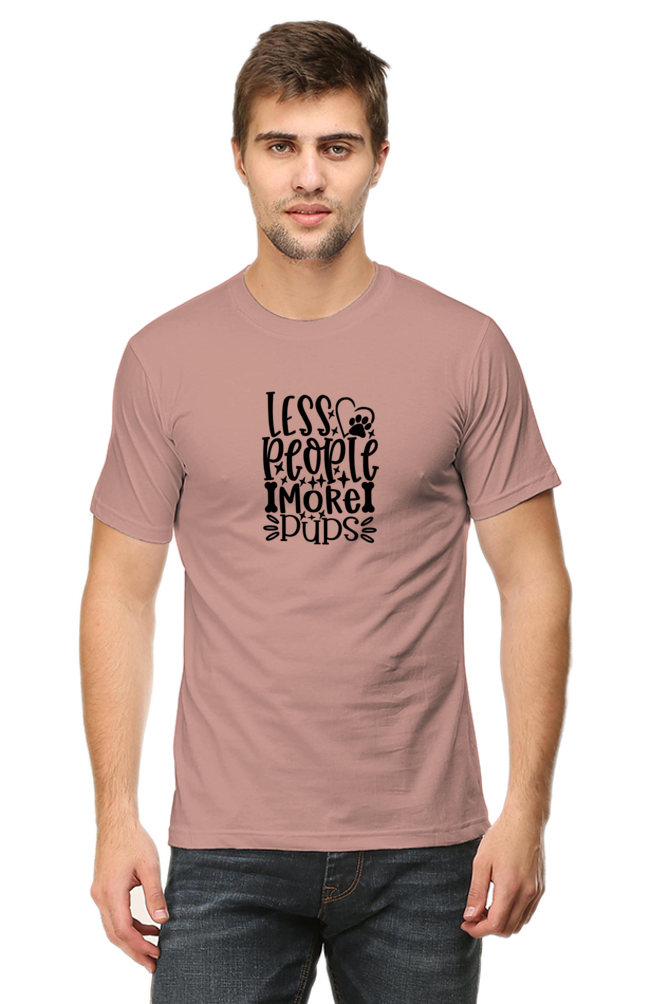 Classic Round Neck Unisex T-Shirt - Less People More Pups