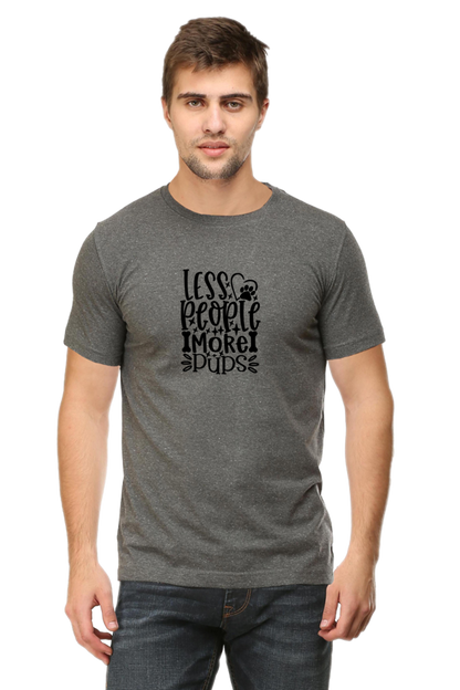 Classic Round Neck Unisex T-Shirt - Less People More Pups