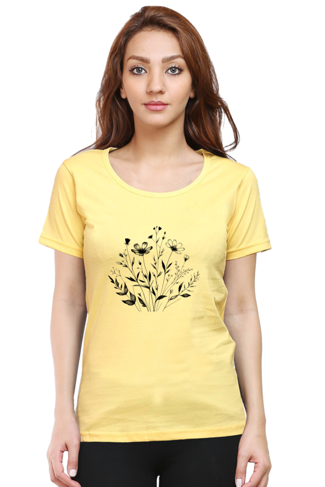 Women Stylish Flower Printed T-Shirt