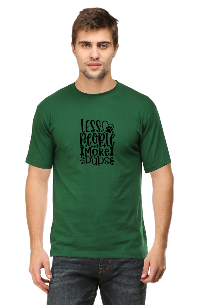 Classic Round Neck Unisex T-Shirt - Less People More Pups