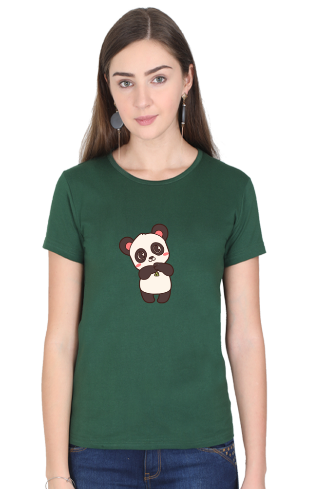 Cute Panda Classic Cotton T-Shirt for Women